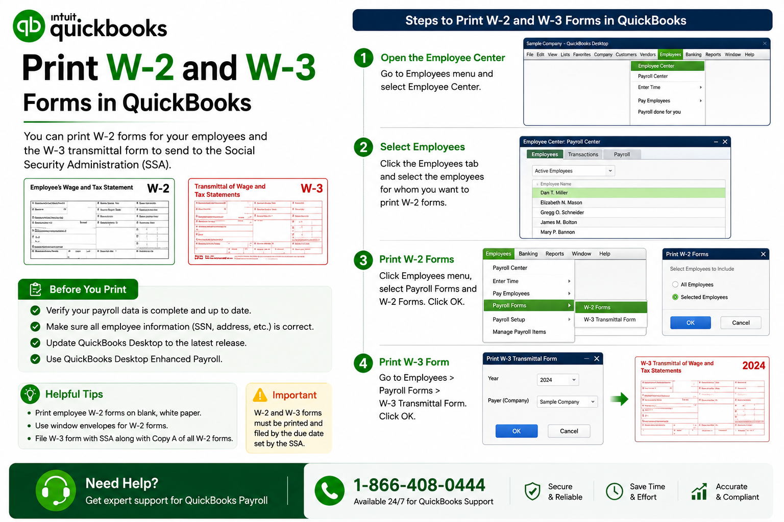 How to Print W-2 in QuickBooks: Helpful Information