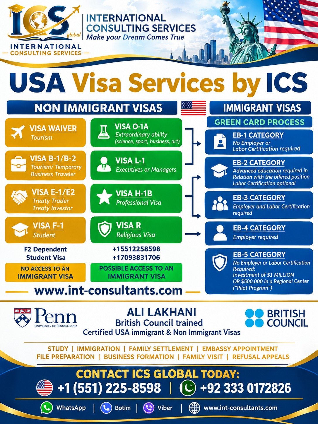 USA Visa Consultant Student Visit and Immigration Services
